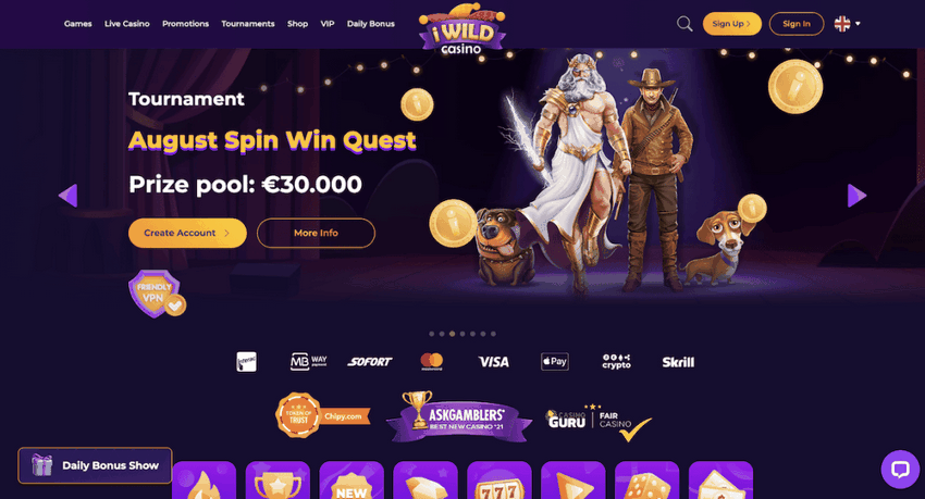 Recensione del casinò iWild Recensione del casinò iWild